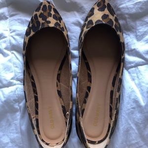 Cheetah print flats, worn once